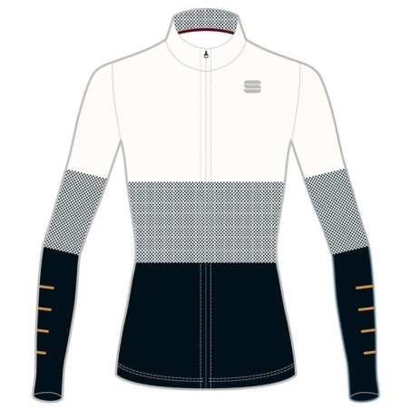 трикотажная кофта Sportful Squadra W Jersey белая с чёрным